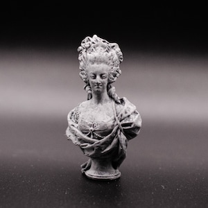 Handmade Miniature Marie Antoinette Statue Bust, Hand Painted Resin Figure