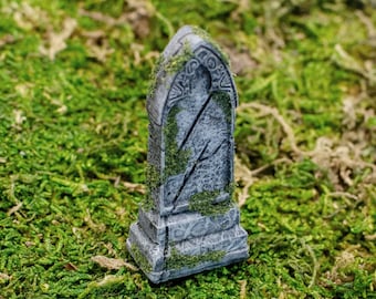 12th Scale Handmade Miniature Tombstone, Cemetery Gravestone, Aged Grave Marker