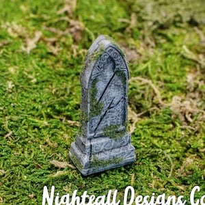 12th Scale Handmade Miniature Tombstone, Cemetery Gravestone, Aged Grave Marker