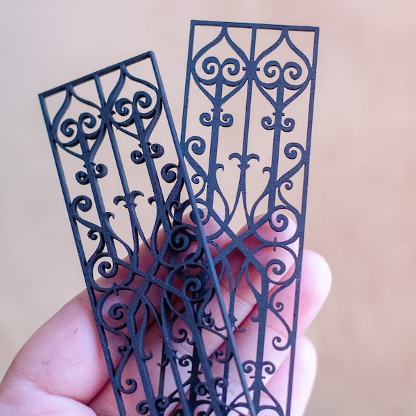 Two Handmade Miniature Faux Wrought Iron Trellis, Fairy Garden Trellises, Fairy Garden Accessories, Mini Garden Trellis, Garden Decoration