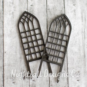 Miniature Faux Wrought Iron Trellis: Fairy Garden Decoration (Set of 2)