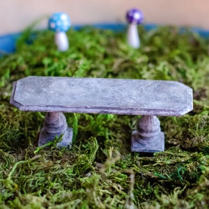 Miniature Stone Fairy Garden Bench, 4 Different Sizes Fairy Garden House Accessories, Dollhouse Garden Decoration, Handmade Miniature