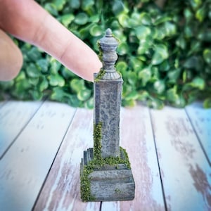 12th Scale Handmade Miniature Tombstone, Cemetery Gravestone, Aged Grave Marker
