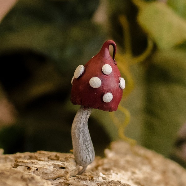 Miniature Fairy Garden Accessories Mushroom, Fairies House, Polymer Clay Toadstool Decor, Terrarium Accessory, Fantasy Potted Plant Garden