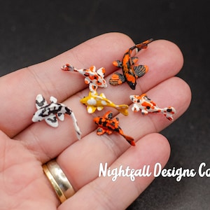 Five Handmade Miniature Tiny Koi Fish, Colorful Fish for Resin Ponds, Decorations, Set of 5 Random Fishes