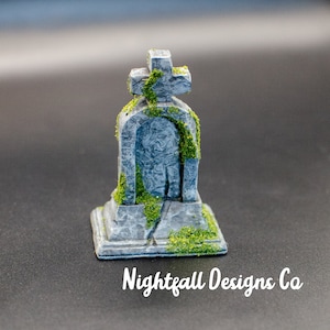12th Scale Handmade Miniature Tombstone, Cemetery Gravestone, Aged Grave Marker