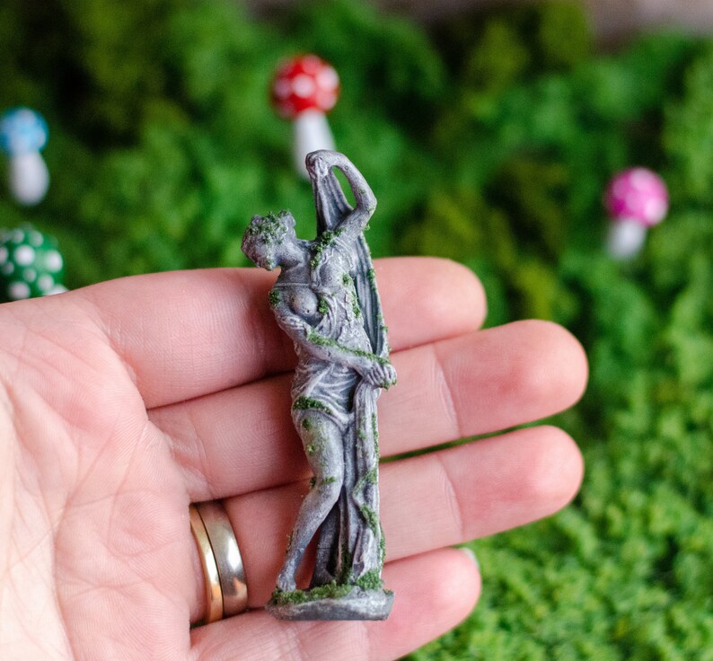 Aged Miniature Old Mossy Venus Statue Full Length Miniature Etsy
