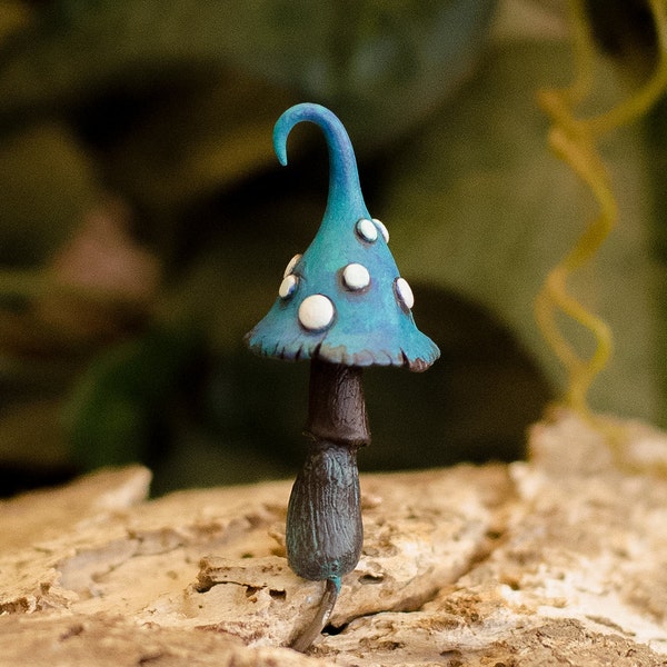 Miniature Fairy Garden Mushroom, Fairy House Toadstool, Polymer Clay Mushroom Decor, Terrarium Accessory, Fantasy Potted Plant Garden Decor