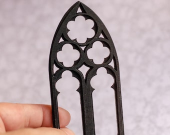 Miniature Gothic Cathedral Window: Handmade Wooden Frame