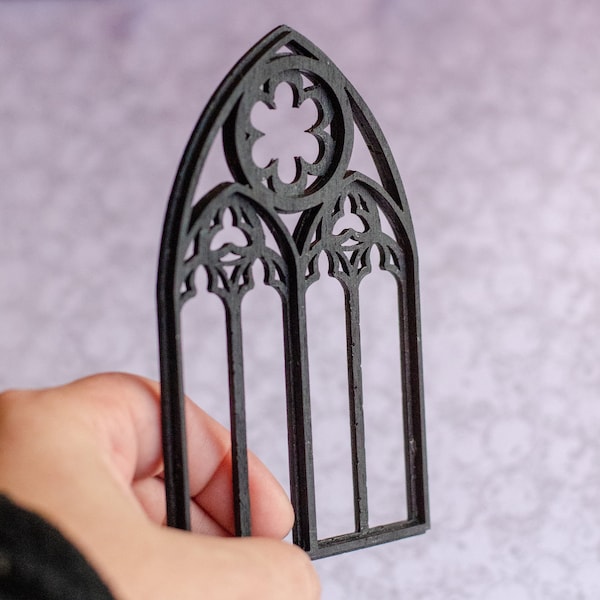 Miniature Gothic Cathedral Window, Gothic Church Medieval Window Frame, Tiny Church Window, Handmade Miniature, Custom Size