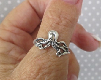 OCTOPUS Ring>Sterling Silver Octopus Ring,Octopi,925 Octopus ring,Tentacles,Octopus Arms,Silver Octopus ring,Sterling Silver Ring,925