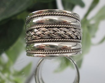 Sterling Wide Band Ring,Classic Bali Band,925 Wide Band,Tribal Ring,Cigar Band,Boho Chic Ring,Bohemian Ring,925 Wide ring,925 Sterling