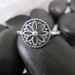 MANDALA Ring,925 Sterling Silver Mandala ring,Bohemian Chic Ring,Women&#39;s Statement Ring,Dainty 925 Ring,925 Sterling Spiritual jewelry