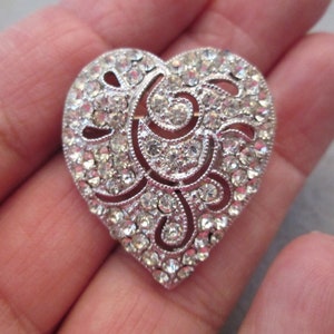 Sparkling Rhinestone HEART Brooch/Pin&gt;famous Hedy Design&gt; Rhinestone Heart Pin,Heart brooch,New old stock,never worn&gt;in Original box
