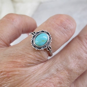 925 Turquoise Ring>Turquoise Ring,Genuine Turquoise Ring,Sterling Silver Turquoise Ring,Bohemian,Native style,Southwestern ring,Bali ring