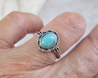 925 Turquoise Ring>Turquoise Ring,Genuine Turquoise Ring,Sterling Silver Turquoise Ring,Bohemian,Native style,Southwestern ring,Bali ring