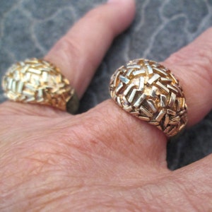 Vintage Gold Dome ring&gt;Sterling Vermeil Dome ring,Gold Dome ring,Gold over Sterling Dome ring,Women&#39;s Statement ring,Confetti Dome ring
