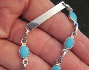 Turquoise Scarab Bracelet>Engravable Scarab Bracelet,Vintage Turquoise Scarab bracelet,New Old Stock,Turquoise Scarab Bracelet,Link Bracelet
