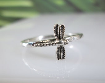 Sterling Silver DRAGONFLY Ring>Dainty Dragonfly ring,925 Silver Dragonfly ring,Minimalist ring,Children's Ring,Friendship ring,Dragonflies