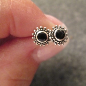 ONYX Stud Earrings>925 Sterling Onyx earrings,Sterling Silver Black Onyx studs,Onyx Men's Earrings,Minimalist,Children's Studs,Southwestern