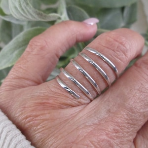 Sterling Silver COILED Wrap Ring>Banded Ring,925 Spring Like Band,Minimalist Sterling ring,Wedding band,Coiled Cigar Band,925 Sterling ring