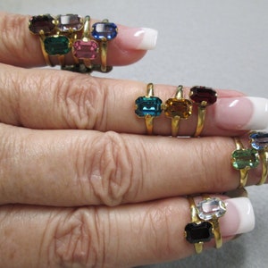 Dainty Gold Birthstone Rings&gt;14ktgf Birthstone ring,Small Gold Birthstone rings,Pinky ring,Children&#39;s Rings,Minimalist Birthstone Rings