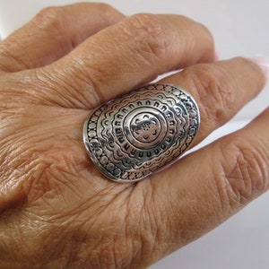 Bohemian Shield Ring&gt;925 Sterling Silver Ring, 925 Shield Ring,Enchanted Shield Ring,Sterling Ring,Boho Chic Ring,Circle ring,925 Sterling