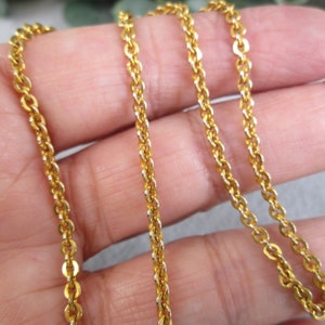 Gold Chain> SALE>16" 12kt.Gold Chain>Gold Chain,12ktgf Chain,Medium Thick Gold Chain,16" long Gold Chain,Durable Gold chain,2mm wide,Unisex