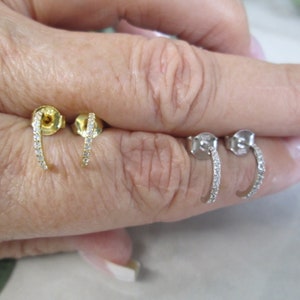 Créoles CZ Pavé>Poste percé>Sterling OU 14 kt. Or sur or sterling> imitations de diamants> Créoles diamants 925, créoles diamants délicats, 14 carats. Créoles