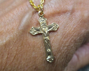Gold Crucifix Necklace>Gold Crucifix,Crucifix Necklace,Gold Crucifix,Women's Crucifix,Men's Crucifix, Children's Crucifix, Gold Cross