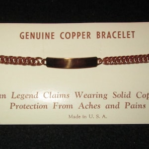 SOLID COPPER Bracelet, simple, elegant> Vintage 1960's, never worn, new> Unisex> Copper bracelet, Copper chain bracelet, Arthritis, Copper