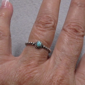 TURQUOISE Beaded Band Ring>925 Sterling Silver Turquoise ring,925 Dainty Turquoise Ring,Southwestern ring,Sterling Native Turquoise ring