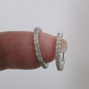 CZ Hoop earrings>Sterling CZ Pave Hoops>925 Sterling Silver High Grade CZ>Pave Stones>925 hoops,"Diamond" hoops,Sterling Hoops,cz hoops