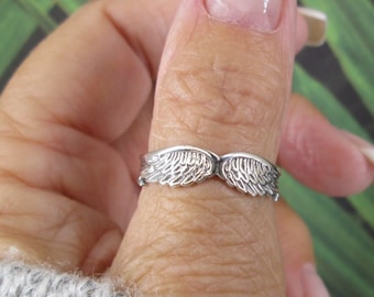 ANGEL WINGS Ring>925 Sterling Silver Angel Wings ring,Wings Ring,Loved One in Heaven Ring,Angel Wings ring,925 Sterling Ring,Protection ring
