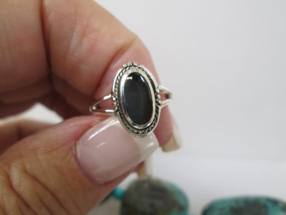 Sterling Silver ONYX Ring>925 Sterling Onyx ring,… - image 1