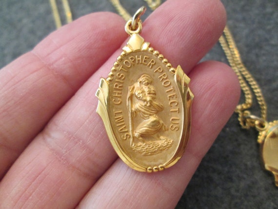 Gold Saint Christopher Medal Necklace>12ktgf. St.… - image 8