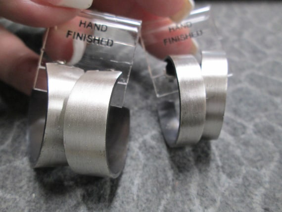 Silver Solid Copper Hoop Earrings>Hand Crafted Br… - image 3