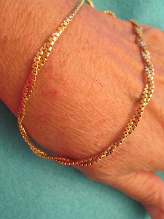 Italian Solid 14kt.Gold Doubled Flat Chain>Solid … - image 8