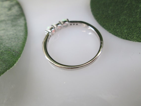 Dainty Opal Ring>925 Sterling Opal Bar Ring,Opal … - image 7