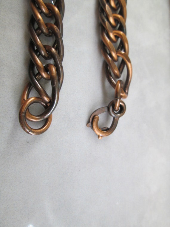Solid Copper Bracelet>Heavy Copper Link Bracelet,… - image 3