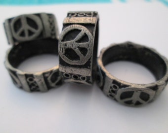 Vintage 1960's>PEWTER PEACE BANDS, A Blast From The Past!!>Authentic 60's>Peace,Peace Sign Ring, Love, Eternity Band,Woodstock, Boho, Hippie
