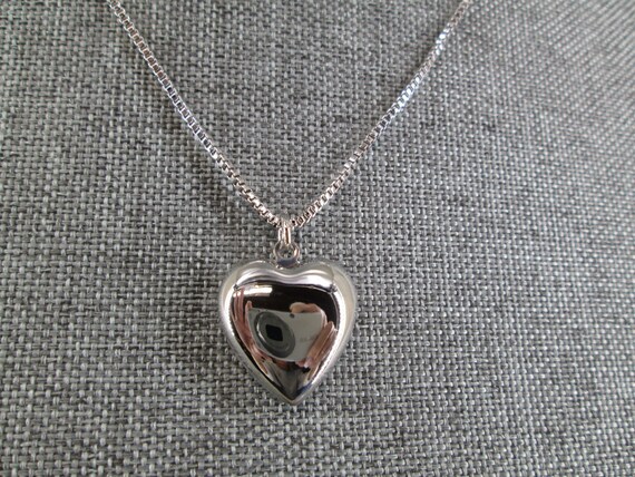 Puffed HEART Necklace>Gold or Silver Engravable H… - image 4