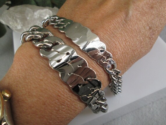 Solid Copper Silver ID Bracelet>1/2" Wide OR 5/8"… - image 2