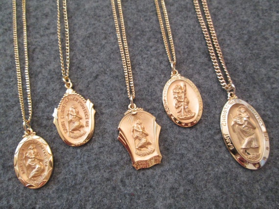 Gold Saint Christopher Medal Necklace>12ktgf. St.… - image 1