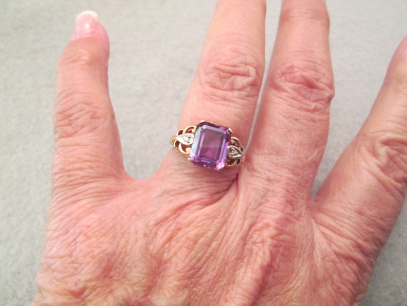 Jolie cœur améthyste février Ring tous Véritable Argent Sterling estampillé Taille 8