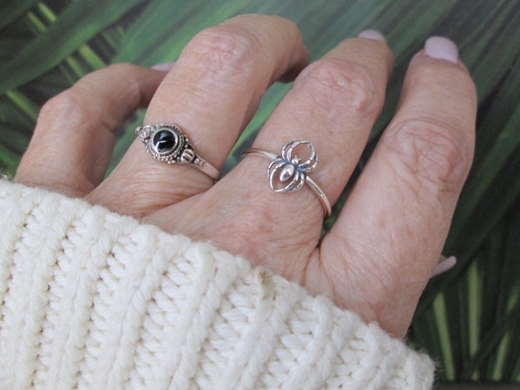 925 SPIDER Ring> Minimalist Spider ring, Spider, … - image 3