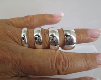 Solid Sterling Silver Bands&gt;Heavier Weight&gt;Narrow Band,Wide Band,925 Rings,925 Wedding Band,Solid,Polished Silver Bands,Plain Silver Band
