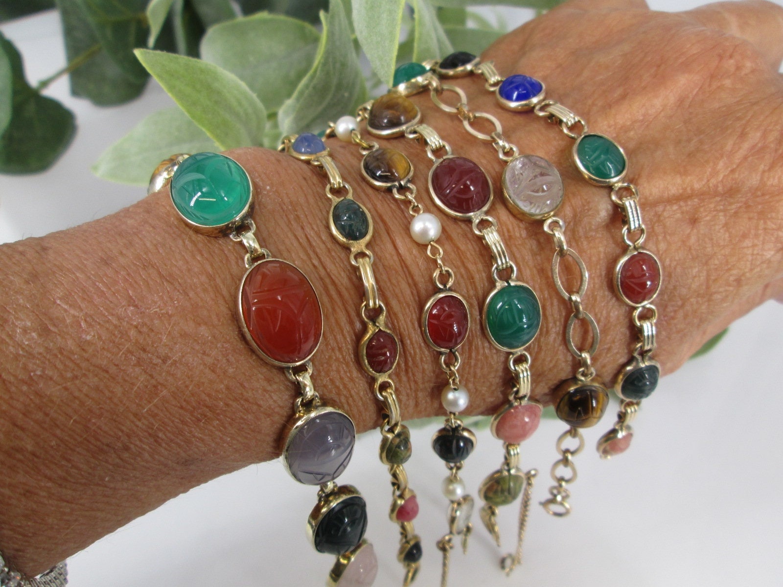 Genuine SCARAB Bracelets>Gold SCARAB Bracelets,Vintage 50's-70's>12ktgf.Scarab Bracelet,Vintage Egyptian Scarab Bracelet,Choice of 6 Designs