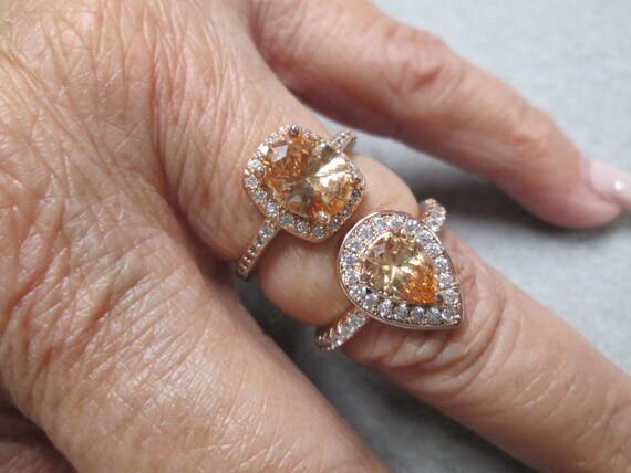 Rose Gold Yellow Topaz Ringtopaz Ring birthstone Ring rose Gold