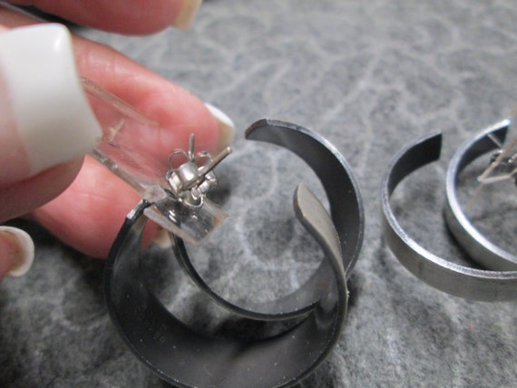 Silver Solid Copper Hoop Earrings>Hand Crafted Br… - image 5